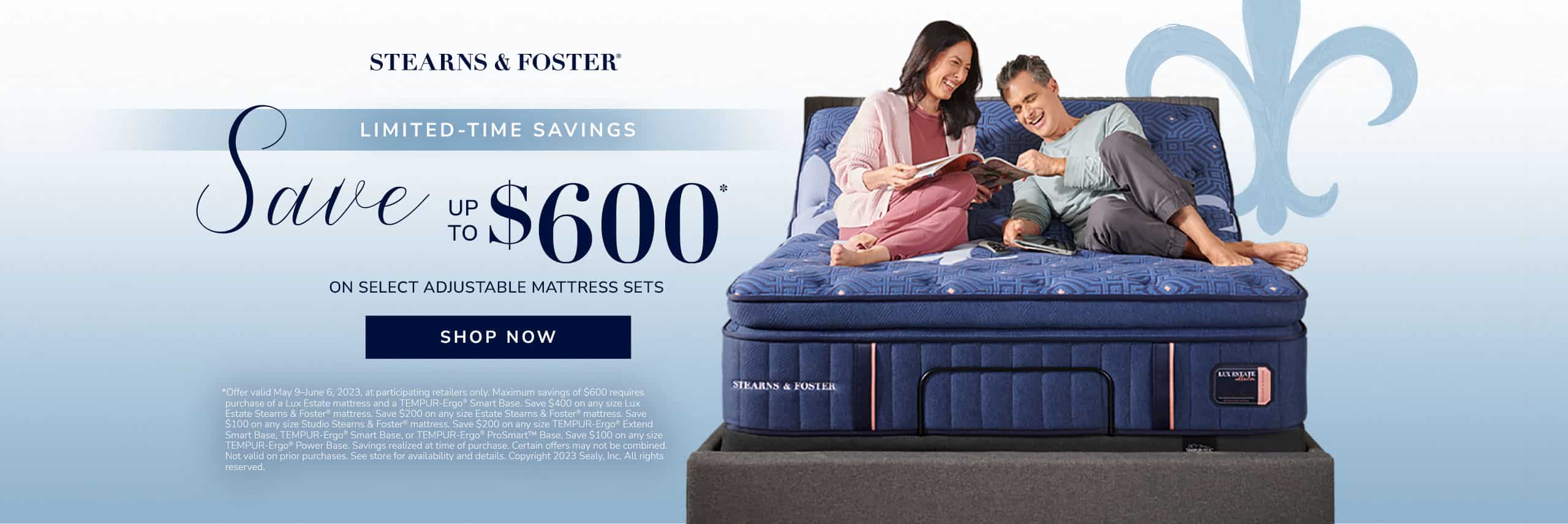 Stearns & Foster Save up to $600
